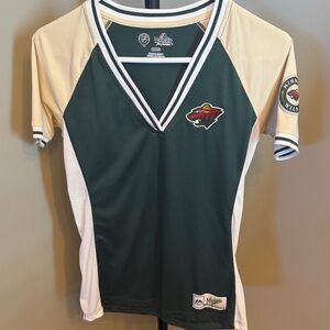 Majestic Green and Cream Sports Jersey